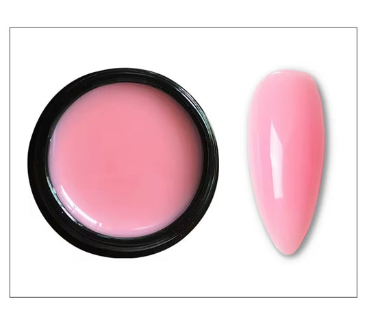 Builder Gel Pink Glittery Nails-02