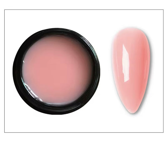 Builder Gel Nude Glittery Nails-01