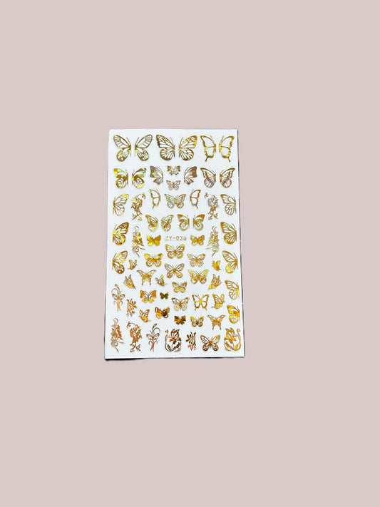 Sticker Butterfly Effect Gold – Glittery Nails